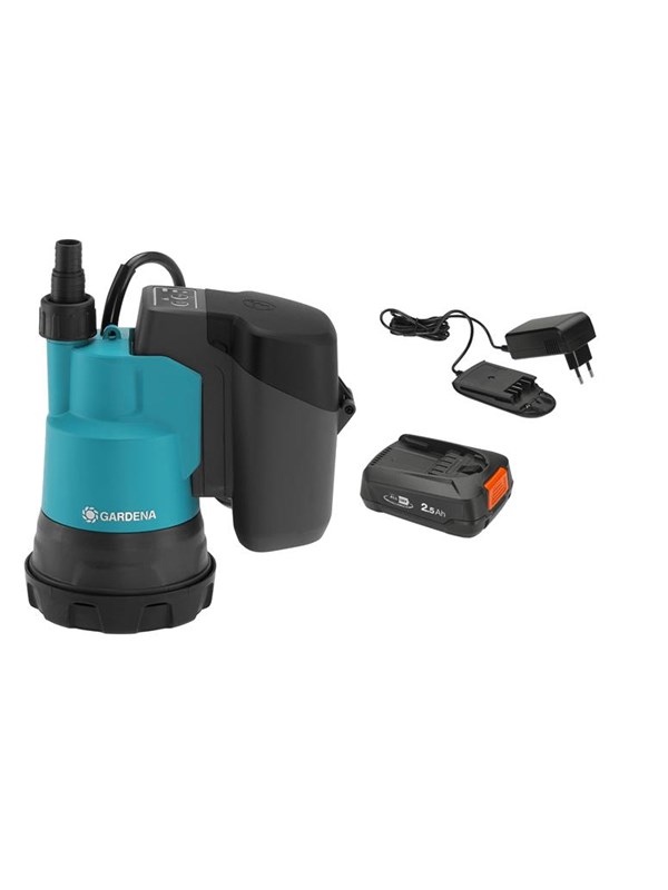 Gardena Battery Clear Water Submersible Pump 2000/2 18V P4A<br/>Ready-To-Use Set