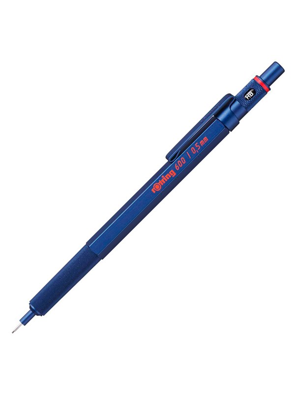 Rotring 600 Mechanical Pencil | 0.5 mm | Blue All-Metal Body Propelling Pencil | Non-Slip Knurled Grip & Hexagonal Barrel