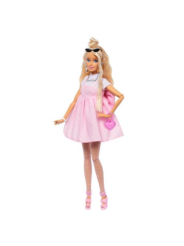 Barbie Deluxe Style Doll #3 in Pastel Pink Dress with Oversized Bow and Blode Hair