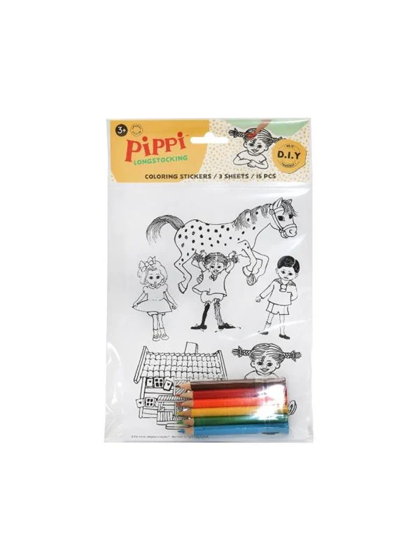 Micki Pippi farv selv klistermærker m/farver