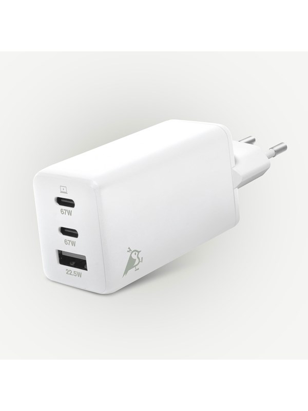 Aqiila Chargebird W3, GaN Lader, 65W PD QC (2x USB-C + USB-A)
