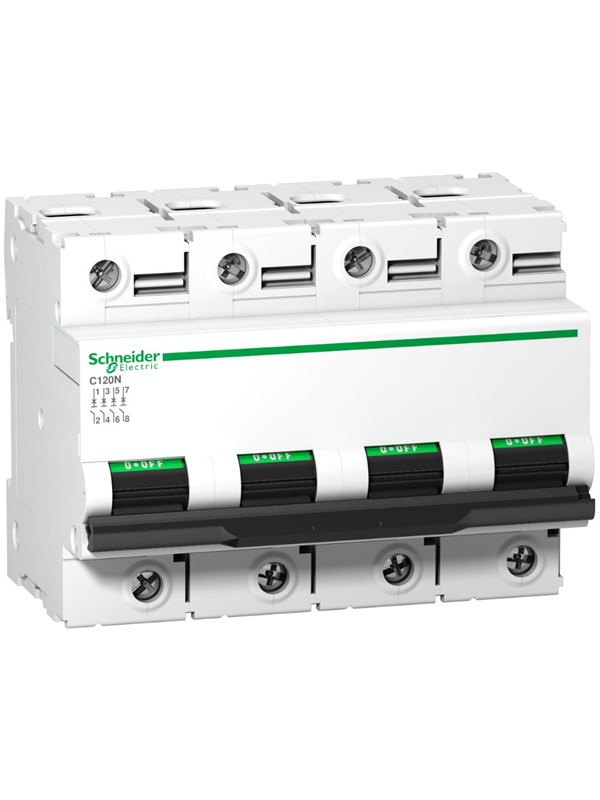 Schneider Electric C120n 4p 125a c 10000a 415v miniature circuit breaker