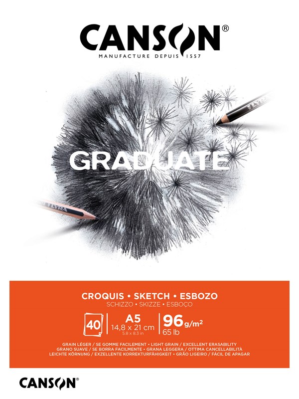 Canson Graduate Sketch Pad A5 96G 40 SH
