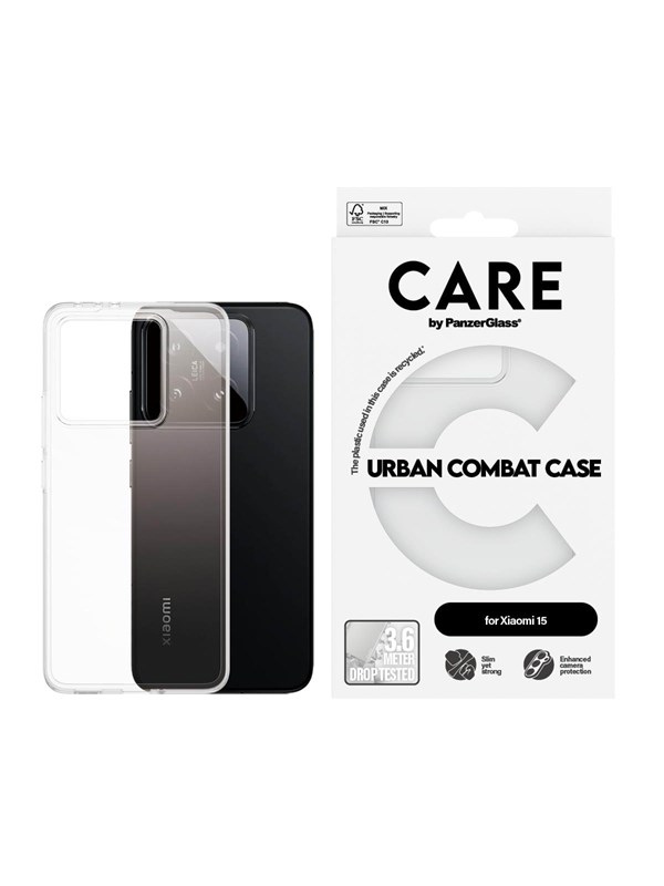 CARE by PanzerGlass Flagship Case Transparent Urban Combat w. Clear Frame Xiaomi 15
