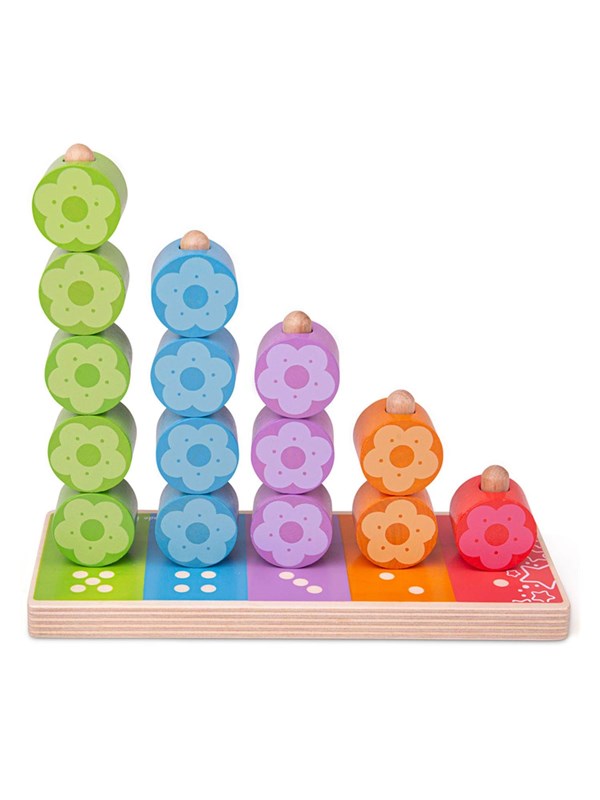 Bigjigs Wooden Stacking Game Flowers 16 pcs.