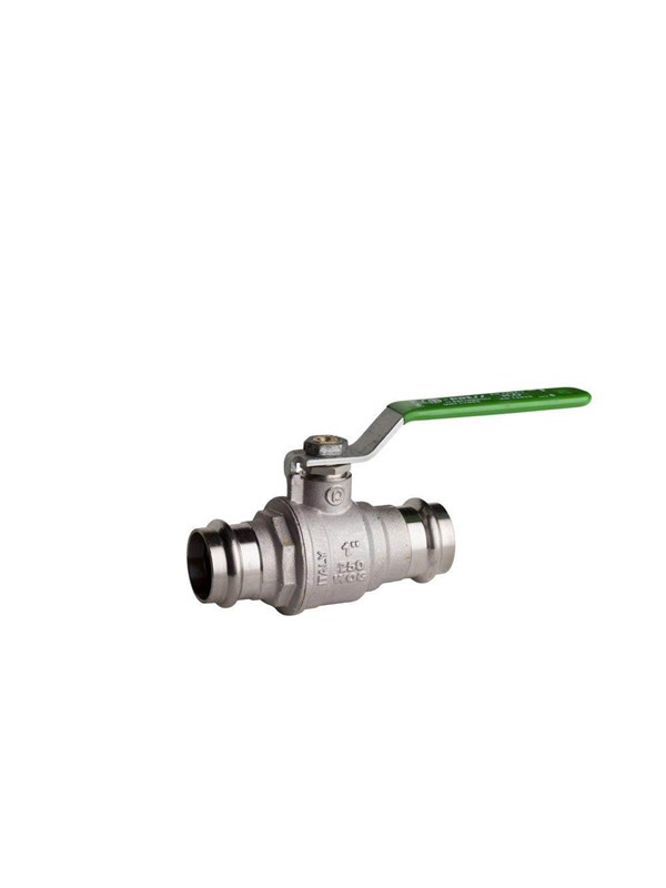 Pettinaroli Heavyduty fullway ball valve with press fittings ends green