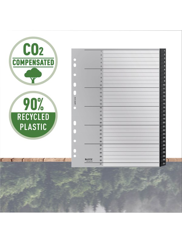 Leitz Recycle register 1-31, PP, ekstra bred