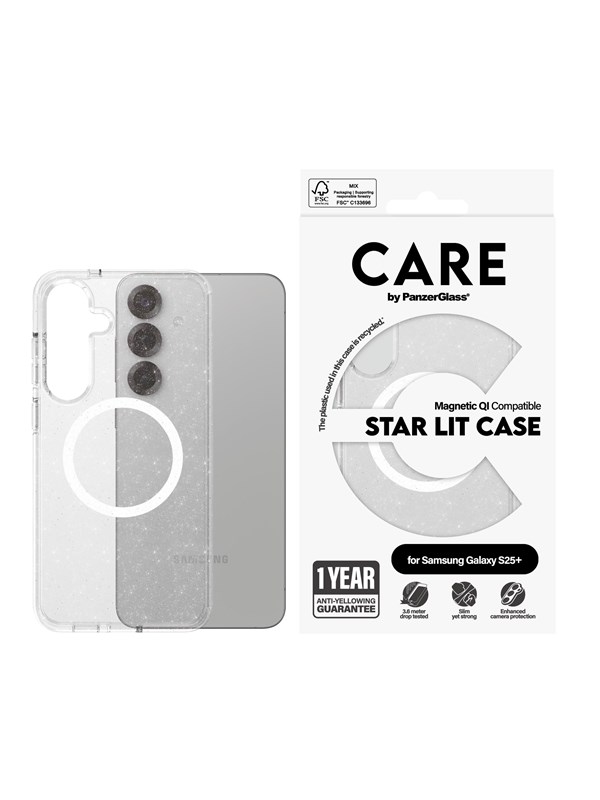 CARE by PanzerGlass Flagship Case Urban Combat Star Lit w. White QI Compatible Samsung Galaxy S25+