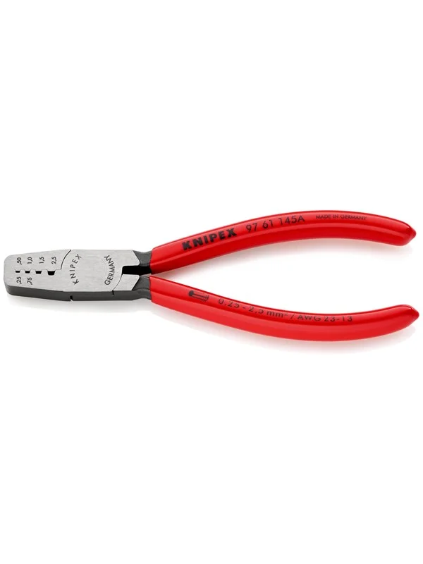 KNIPEX Presstenger for endehylser, Med trapes-pressing