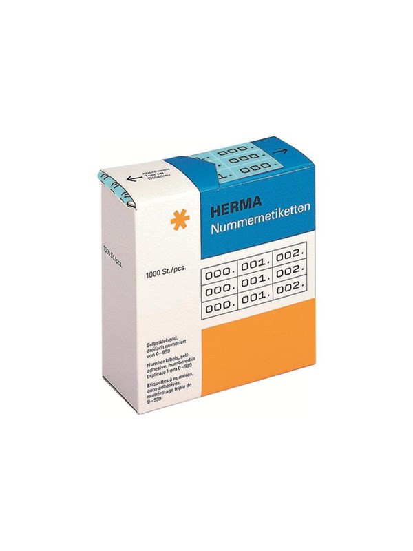 HERMA self-adhesive number labels - 3000 label(s) - 10 x 22 mm