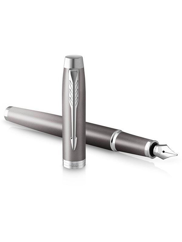 Parker IM Writing Rituals Fountain Pen | Grey Finish with Gradient | Chrome Trims | Medium Nib | Blue Ink | Gift Box