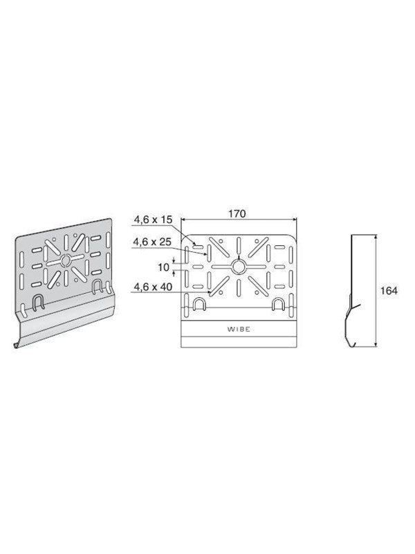 Wibe Junction box plate 35s pre-galvanized