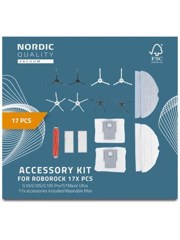 Nordic Quality Robotstøvsuger 17 Pcs Kit for Roborock
