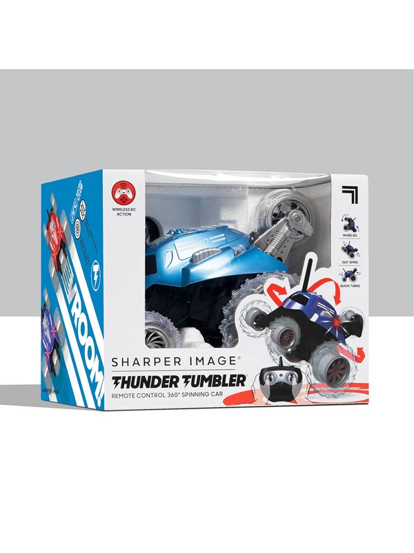 Sharper Image Toy RC Monster Spinning Car Metallic Blue
