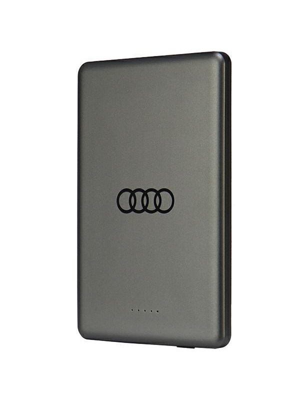 Audi Big Logo MagSafe inductive 15W 5000mAh - Grey Nødlader - Grey - 5000 mAh