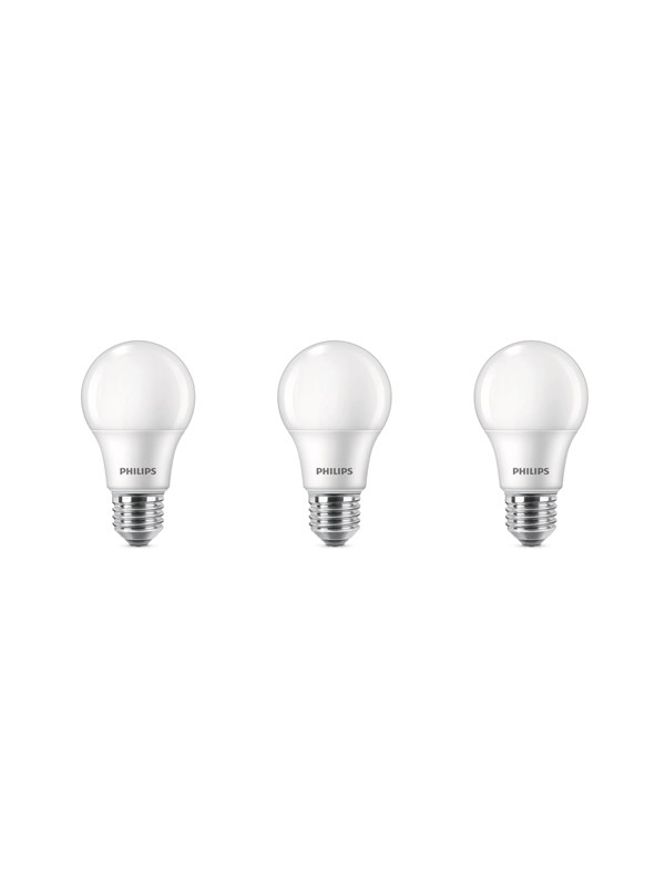 Philips LED-lyspære Standard 4.9W/827 (40W) Frosted 3-pack E27