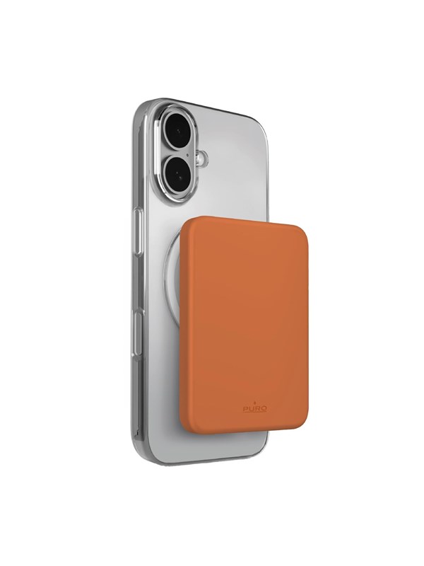 Puro 4200mAh ultra-thin compatible with MagSafe USB-C - orange Nødlader - Oransje - 4200 mAh