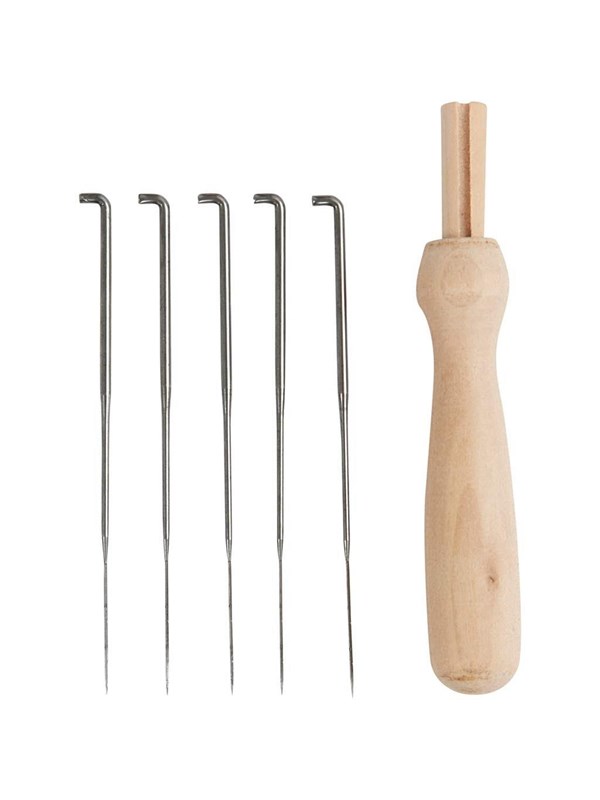 Creativ Company Felting Needle Holder Wood with 5 Needles