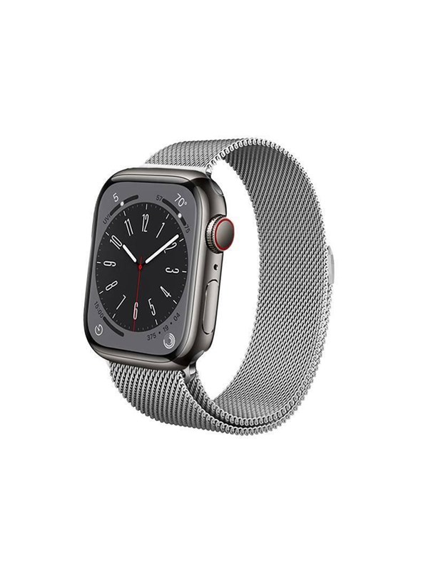 CRONG Milano Steel - Stainless Steel Strap for Apple Watch 44/45/46/49 mm (Silver)