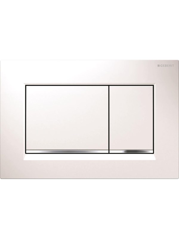 Geberit actuator plate sigma20 white/bright chrome/white