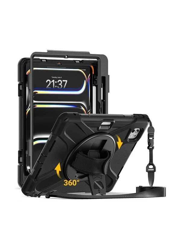 CRONG Defender Plus - Rugged case iPad Pro 11" M5 (2025) / M4 (2024) - Black