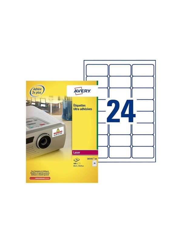 Avery TripleBond Labels L6141 - labels - 480 label(s) - 33.9 x 63.5 mm