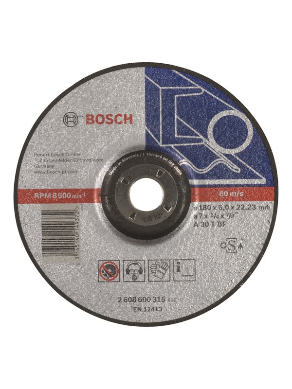 Bosch Skrubbeskive krum Expert for Metal A 30 T BF, 180 mm, 6,0 mm