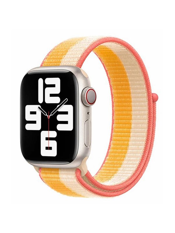Lippa Apple Watch nylon strap 42/44/45/49 - White/Yellow
