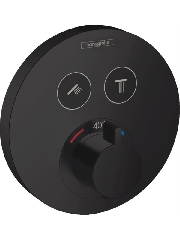 Hansgrohe showerselect s thermostatic mixer for concealed installation for 2 outlets matt black