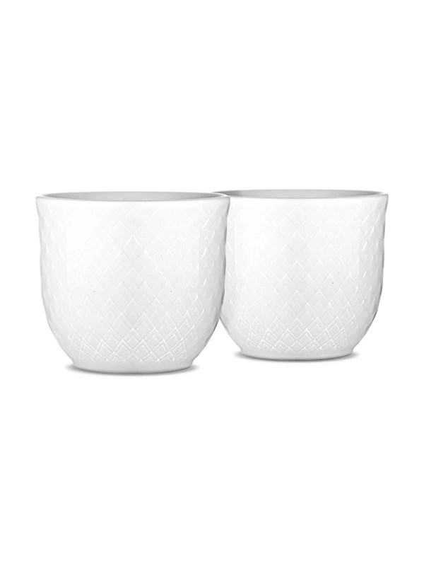 Lyngby Porcelæn - Rhombe White Egg Cup 5 cm  - Set of 2