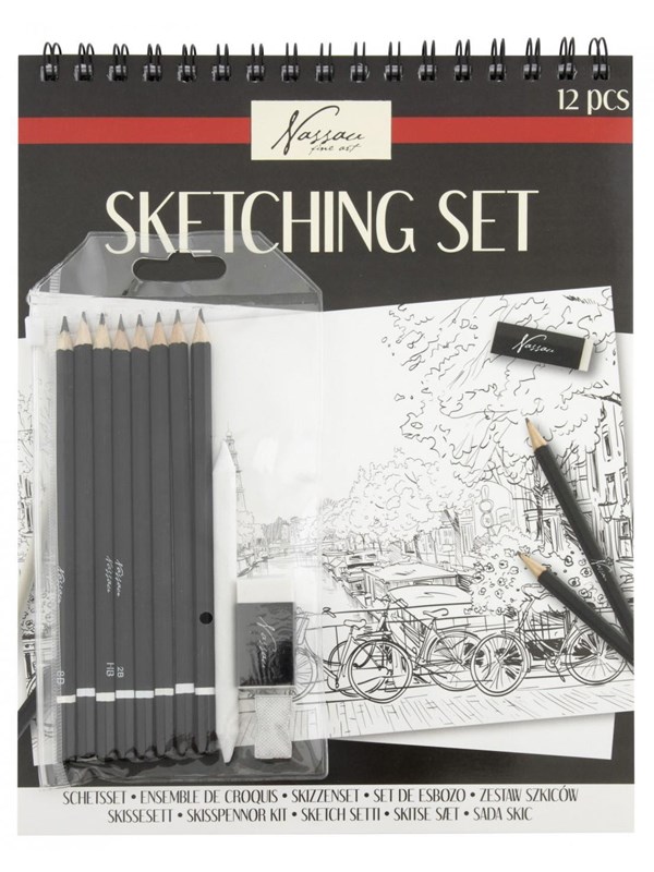 Nassau Sketchpad w. 12 pencils & pencils.