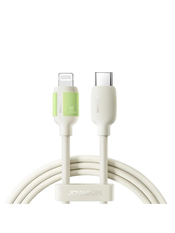 Joyroom S-A53 30W USB-C - Lightning Cable with Fluorescent Tip 2m - Beige