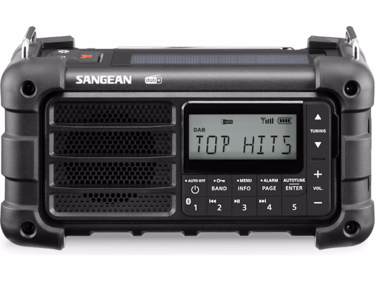 Sangean MMR-99 - Bluetooth - Handcrank - Solar Radio - DAB/DAB+/FM - Mono - Svart