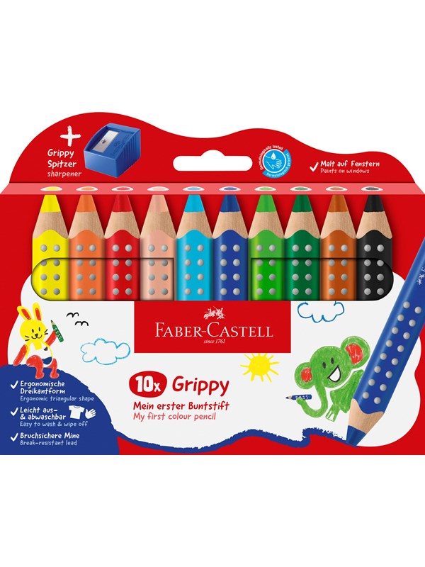 Faber-Castell Colour pencil Grip set 10 with sharpener