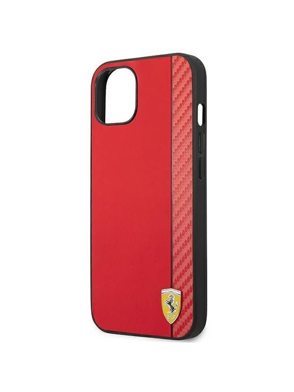 Ferrari Carbon Case for iPhone 14 Plus - Red