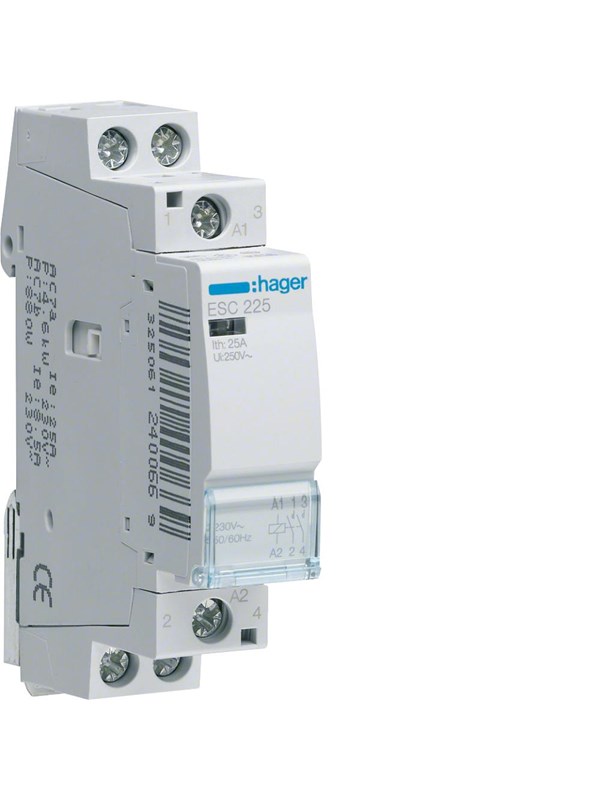 Hager Contactor 25a 2no 24v 1m