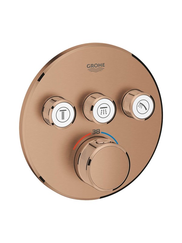 Grohe Grohtherm SmartControl Thermostat for installation with 3 valves Brushed Warm Sunset
