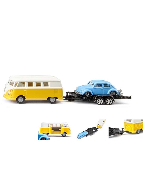 SIKU VW T1 with Trailer and VW Beetle