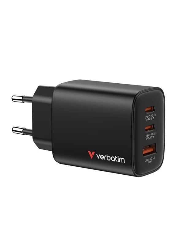 Verbatim Essentials GaN Charger 65W EU plug Black