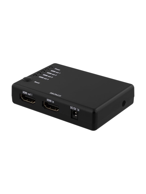Deltaco HDMI splitter 1x HDMI in 4x HDMI out 6.