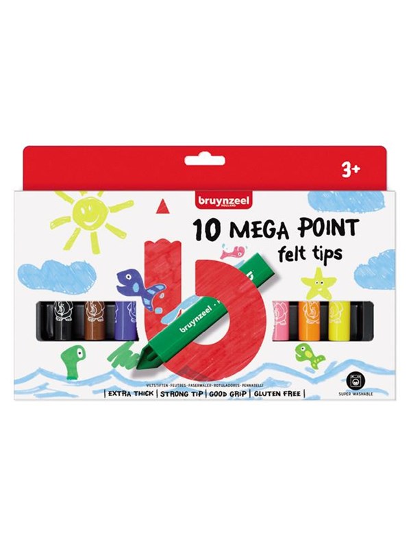 Bruynzeel Kids Mega Felt-tip Pens 10 pcs.