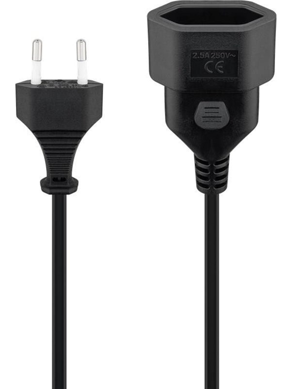 Deltaco Euro extension 3 m black