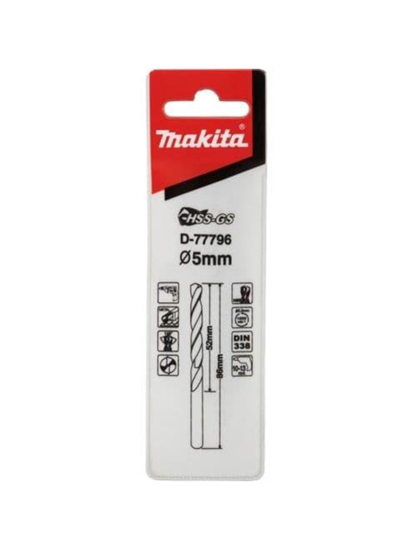 Makita D-77796 Metal Drill Bit HSS-GS 5.0x86mm