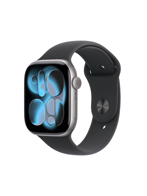 Apple Watch Series 11 GPS + Cellular 46mm Space Grey Aluminium Case with Black Sport Band - M/L