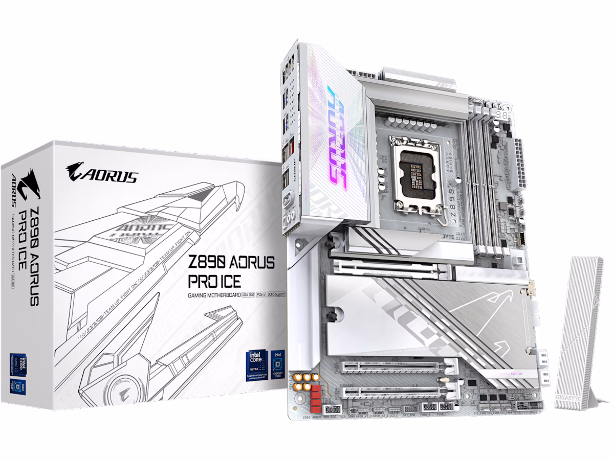 GIGABYTE Z890 AORUS PRO ICE Hovedkort - Intel Z890 - Intel LGA1851 socket - DDR5 RAM - ATX