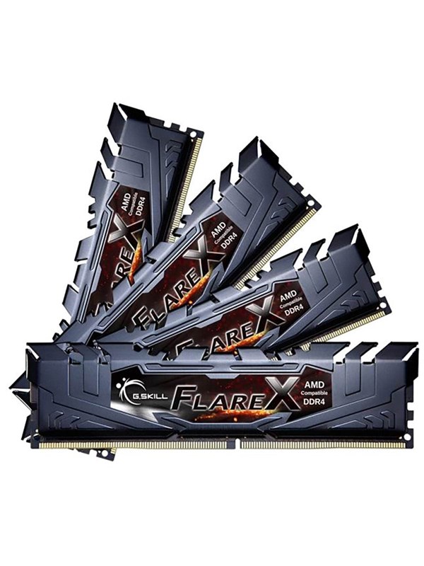 G.Skill Flare X DDR4-3200 - 32GB - CL16 - Quad Channel (4 pcs) - AMD Optimized - Svart