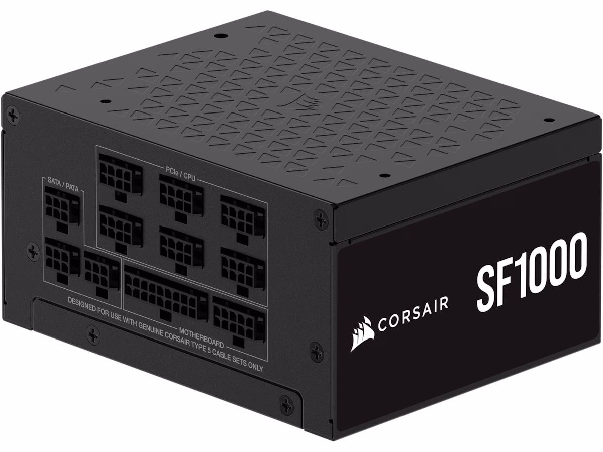 Corsair SF Series SF1000 (2024) Strømforsyning (PSU) - 1000 Watt - 92 mm - ATX 3.1 - 80 Plus Platinum sertifisert