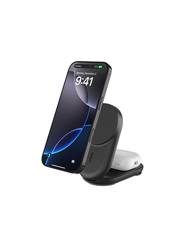 Belkin UltraCharge 25w Qi2 2in1 Magnetic Charger plus USB-C EU Black Round