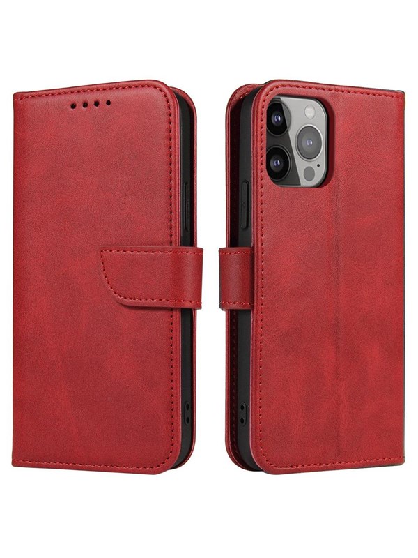 Hurtel Magnet Case for Samsung Galaxy S23 Ultra Flip Cover Wallet Stand Red