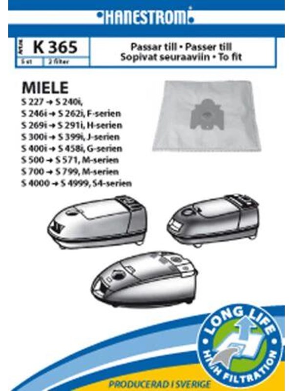 hanestroem Vacuum Cleaner Bags K365 - 5 pcs
